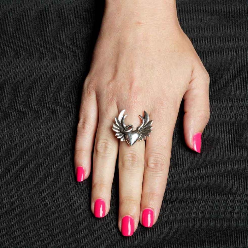 Naughty Heart Ring Fine Sterling Silver .925 - Picture 2 of 2